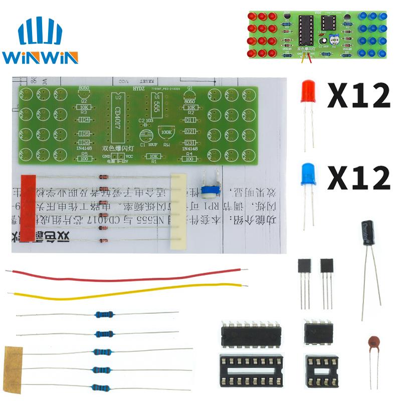 Diy Robot Electronics Kit - NE555 CD4017 IC LED Electronic Lights
