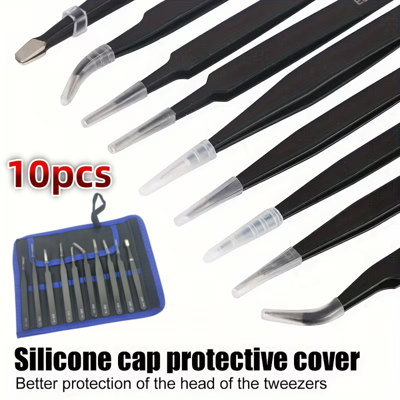 10Pcs ESD Anti‑Static Tweezers - огляд і ціна Diy Electronics Parts