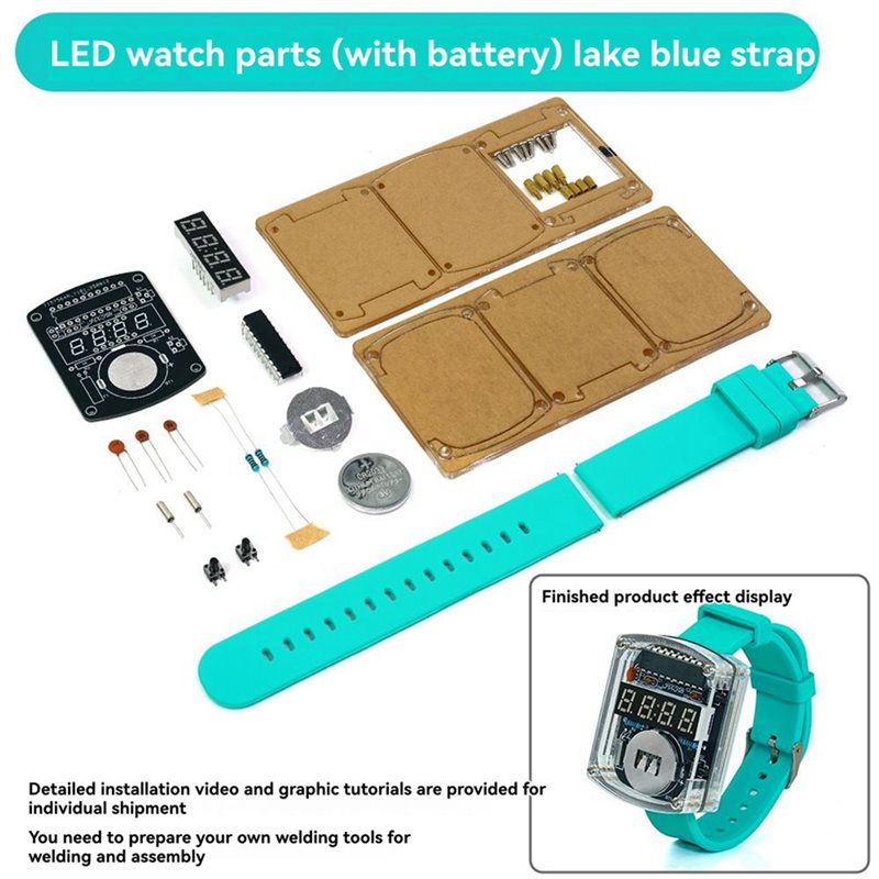 2X DIY Watch LED Watch Electro - огляд і ціна Diy Electronics Learning Kit